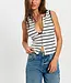 Free People Striped Vest, Black/White