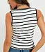 Free People Striped Vest, Black/White