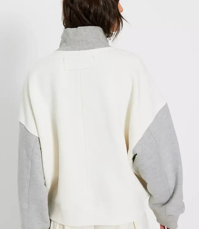 Free People Timeless Colorblock Pullover, Heather Grey Combo