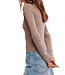Free People Brunch Girl Zip Up, Dusted Cocoa