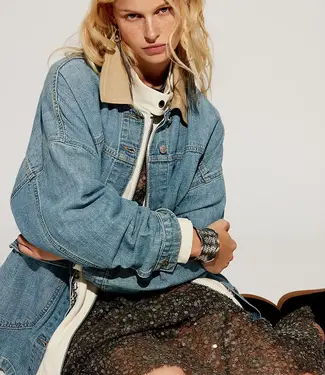 Free People Lemon Denim Jacket, Berry Blues