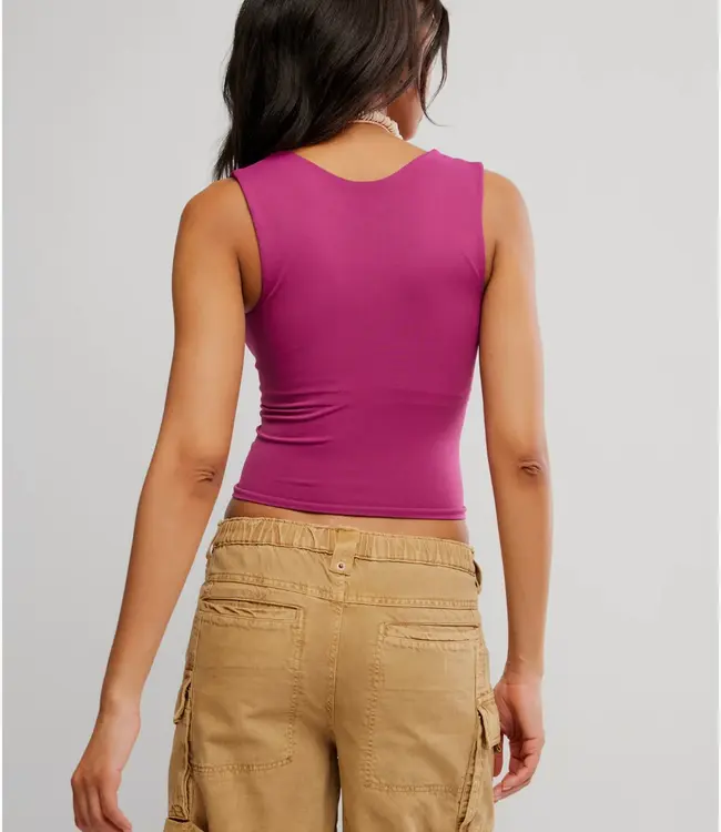 Free People Clean Lines Muscle Cami, Dreamy Mulberry