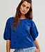 Free People Jessie Eyelet Tee, Navy