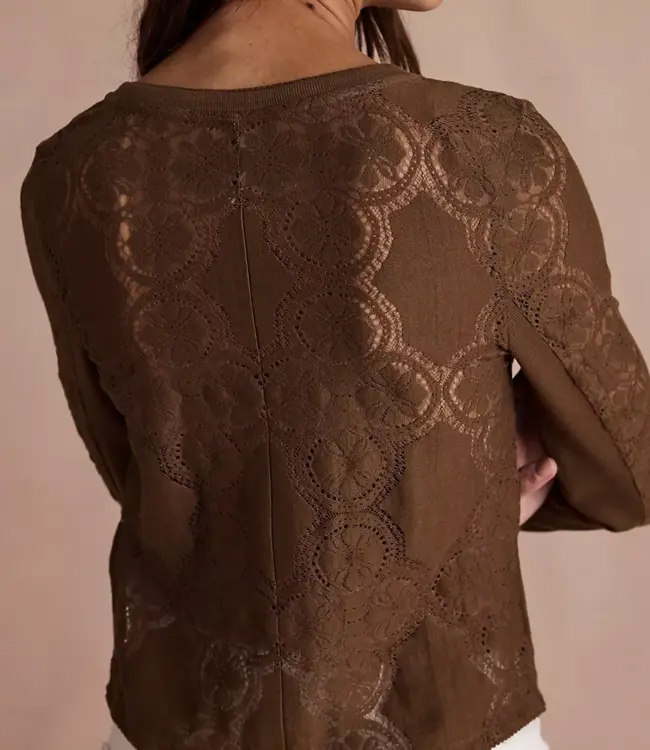 Free People Jae Knit LS Top, Chicory Coffee