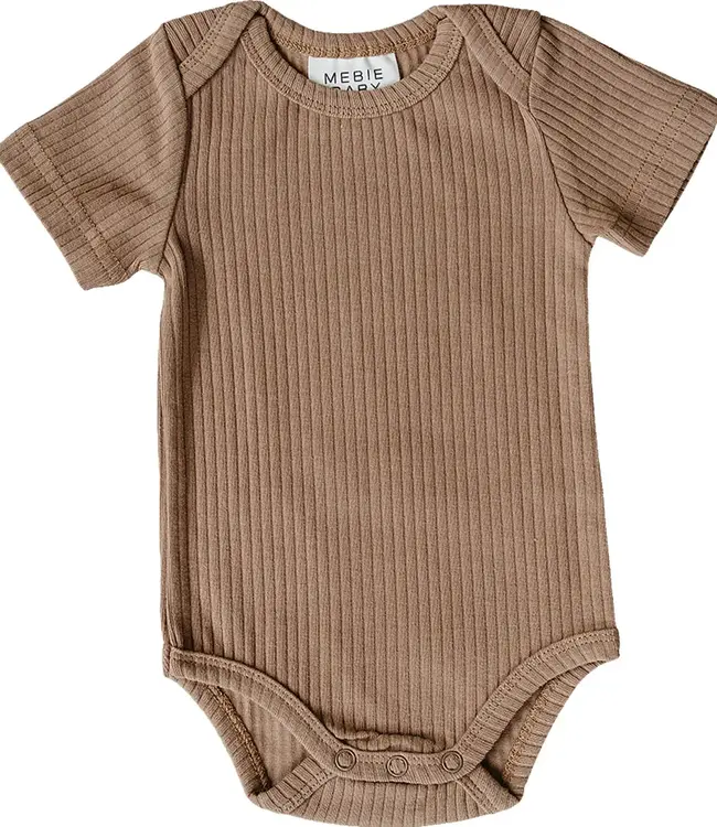 Mebie Baby Tan Ribbed Bodysuit