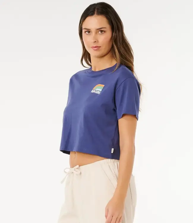 Rip Curl Surf Side Cropped Tee, Navy