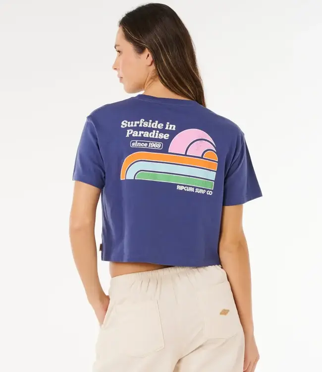 Rip Curl Surf Side Cropped Tee, Navy