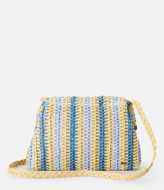 Rip Curl Crochet Framed Clutch, Blue/Natural