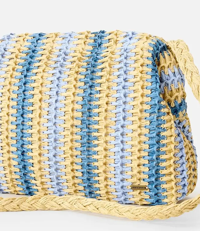 Rip Curl Crochet Framed Clutch, Blue/Natural