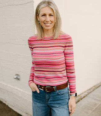 PISTOLA DENIM Madison Long Sleeve Crew Neck Sweater