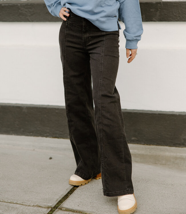 Free People Libre Wide Leg Jeans, Cafe Noir