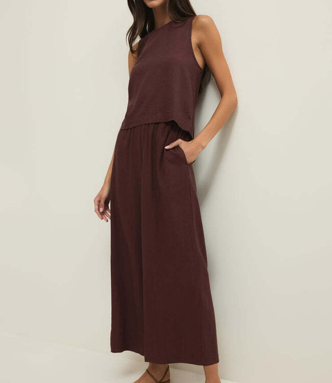 ZSupply Sloane Linen Top Chocolate Cherry