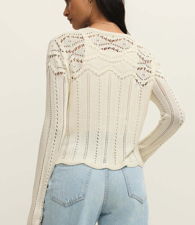ZSupply Alycia Crochet Sweater, Cloud