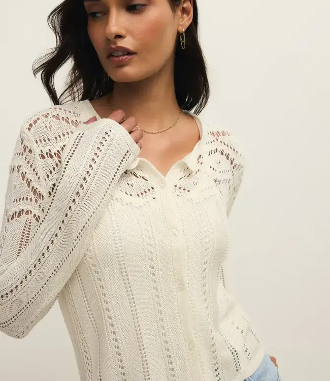 ZSupply Alycia Crochet Sweater, Cloud