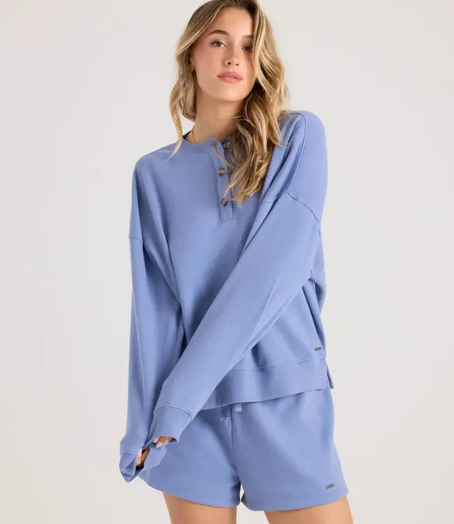 Volcom Lived In Fleece Henley, Horizon Blue