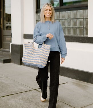 Volcom Lived In Fleece Henley, Horizon Blue