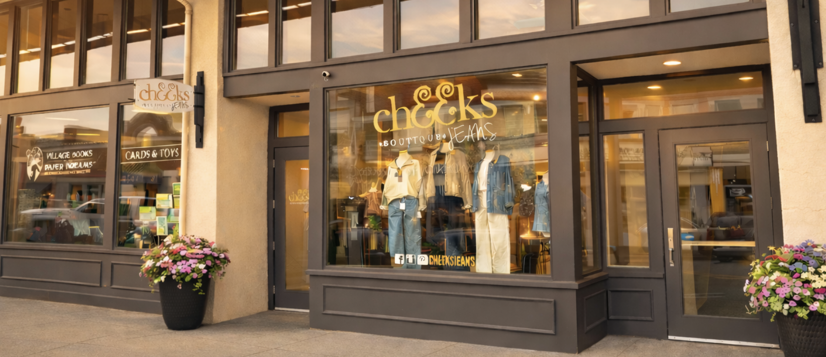 Cheeks Jeans Boutique storefront in Historic Downtown Lynden WA at 420 Front Street