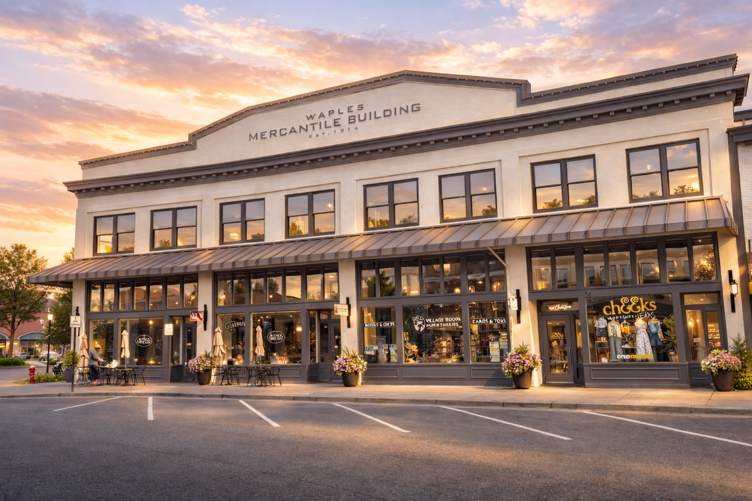 Waples Mercantile Building in Historic Downtown Lynden WA with Cheeks Jeans Boutique storefront