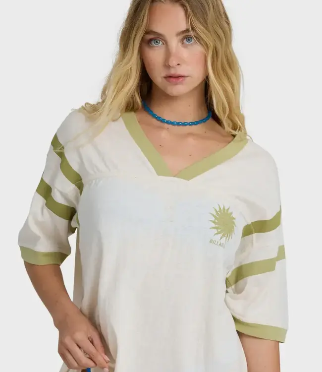 Billabong Team Beach Short Sleeve Knit Top in White Cap