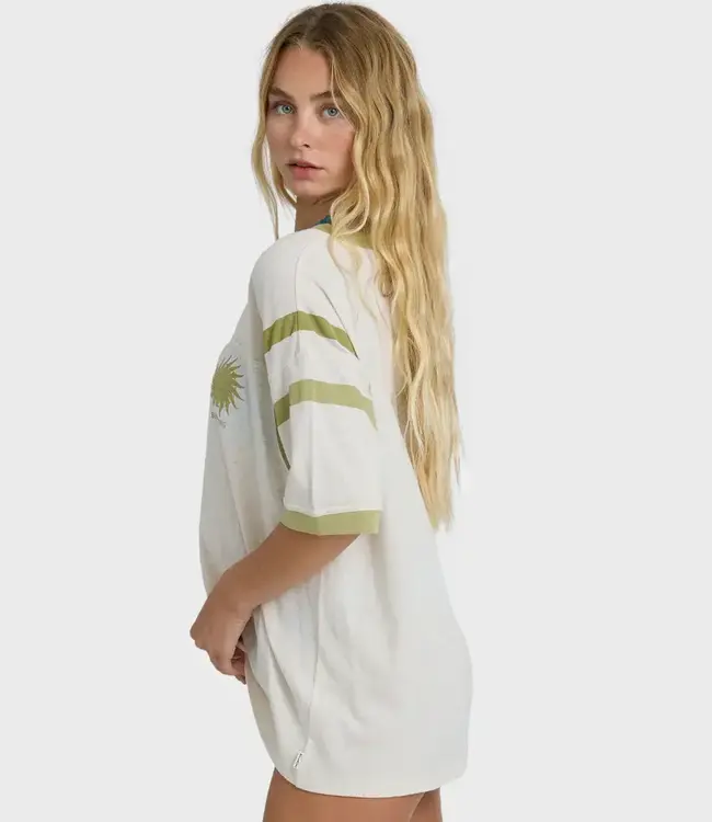 Billabong Team Beach Short Sleeve Knit Top in White Cap