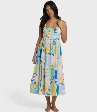 Billabong Island Life Midi Dress, Blue Multi