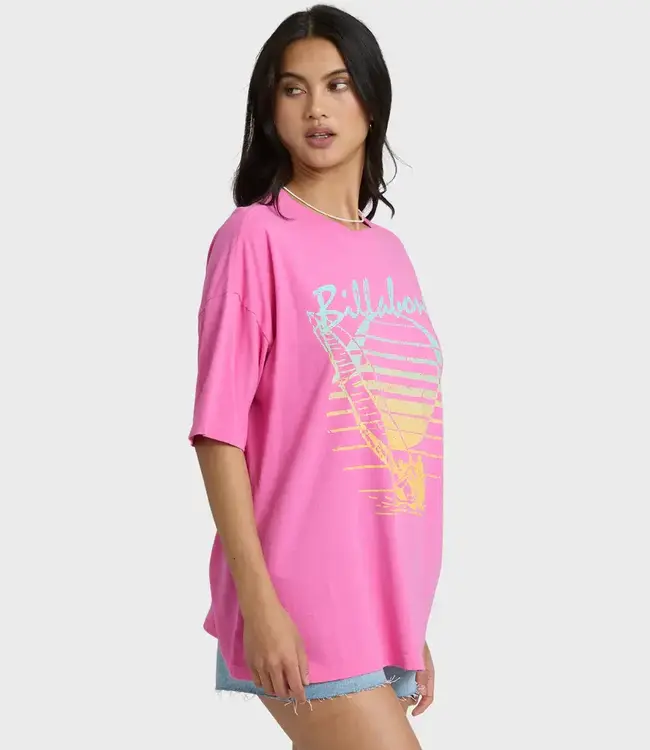 Billabong Every High Tide Short Sleeve Oversized Graphic Tee in Guava