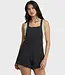 Billabong Beach Crush Cotton Gauze Short Overall Romper in Black Sands