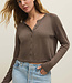 ZSupply Perfect Layer Cotton Knit Button Front Cardigan in Perfectly Taupe