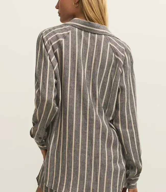 ZSupply Perfect Layer Cotton Knit Button Front Cardigan in Black