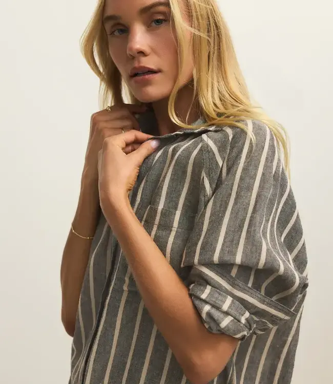 ZSupply Perfect Layer Cotton Knit Button Front Cardigan in Black