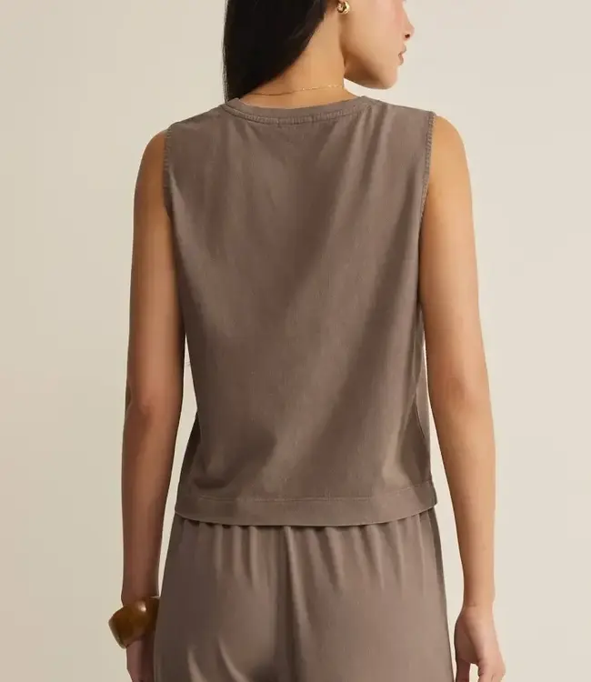 ZSupply Sloane Cotton Jersey Relaxed Tank in Perfectly Taupe