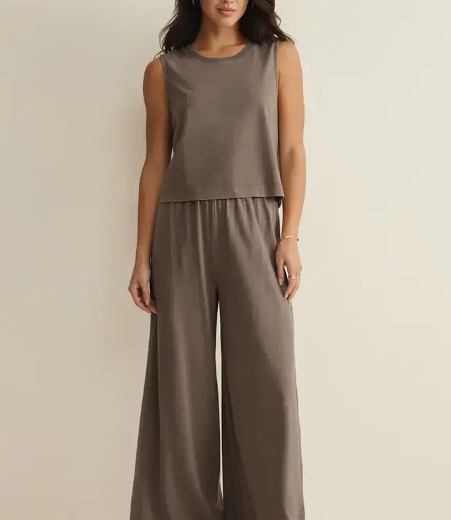ZSupply Scout Cotton Jersey Relaxed Flare Pant in Perfectly Taupe