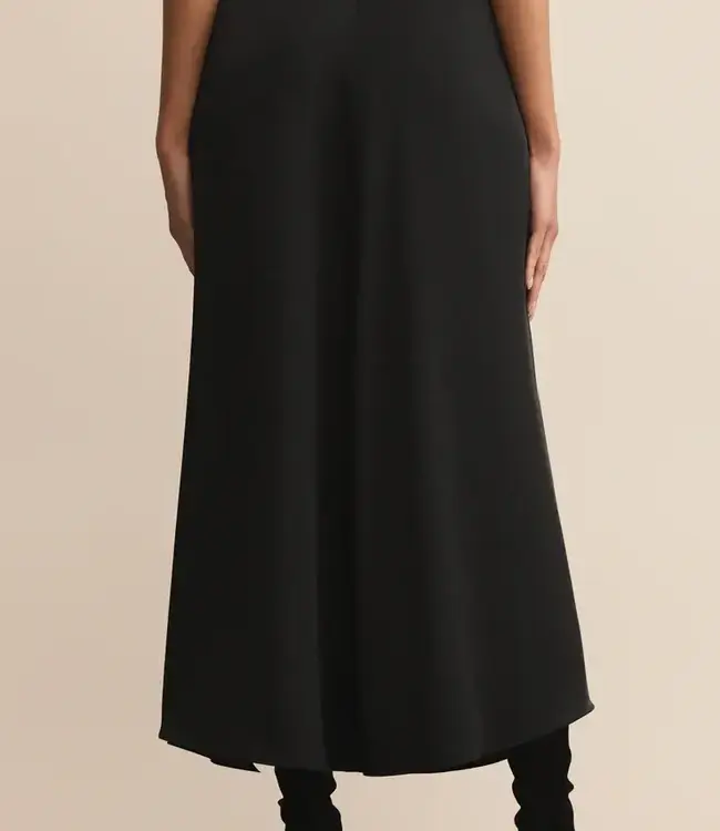 ZSupply Northpointe Satin High Rise Midi Skirt in Black
