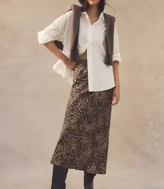 ZSupply Izabel Leopard Skirt, Desert Tan