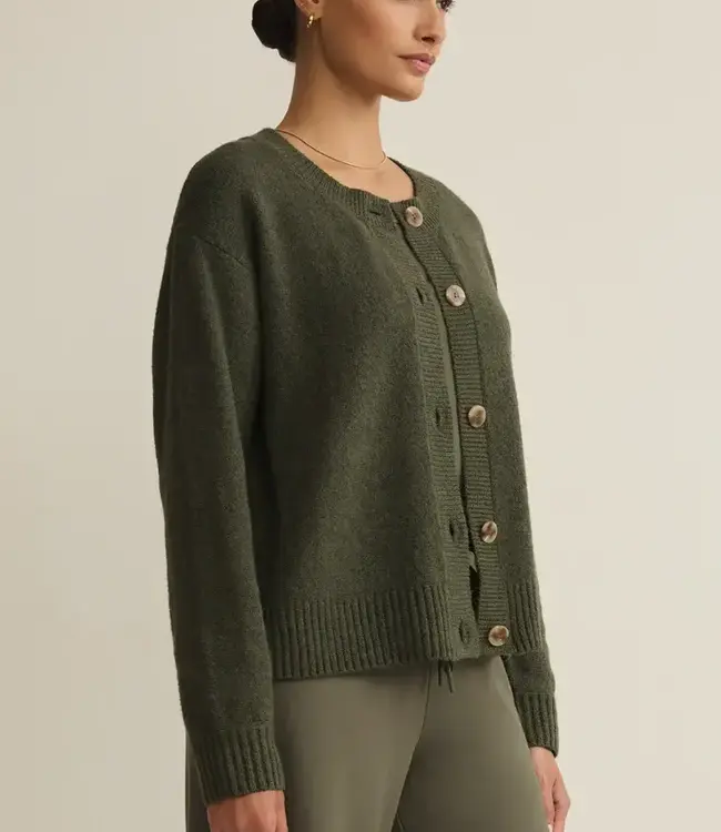 ZSupply Comfort Cotton Blend Button Front Cardigan in Tea Leaf
