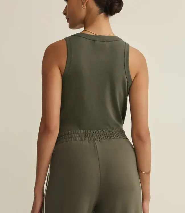 ZSupply Select Airy Loose Knit Jersey Tank in Tea Leaf