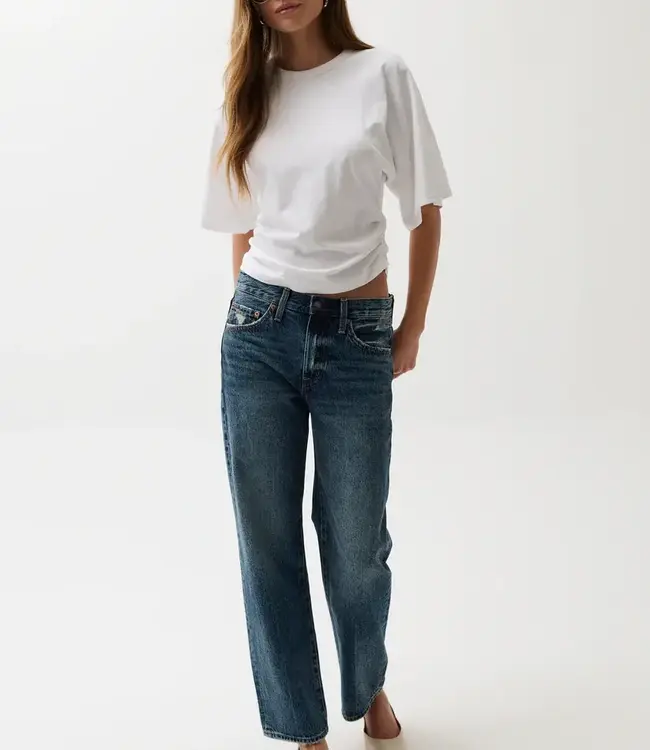 Pistola Denim Lexi Mid Rise Bowed Straight Leg Jean in Artisan