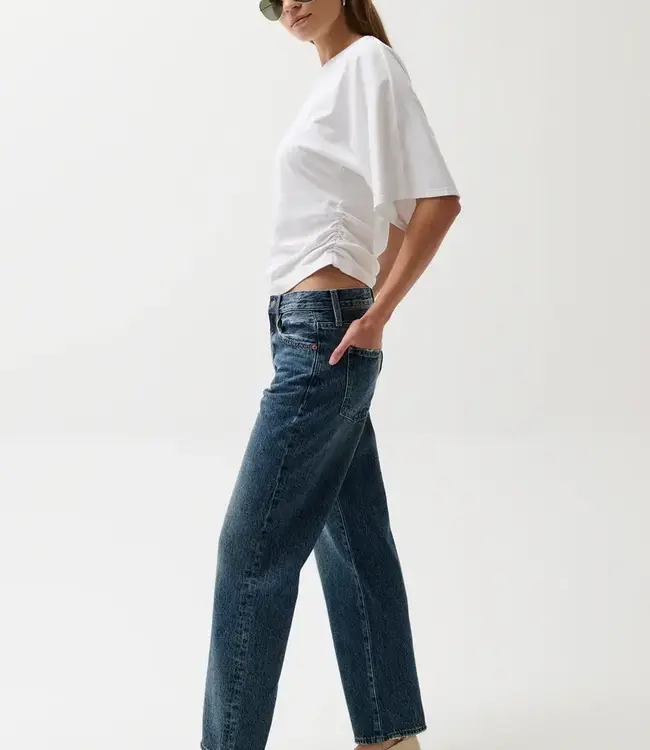 Pistola Denim Lexi Mid Rise Bowed Straight Leg Jean in Artisan