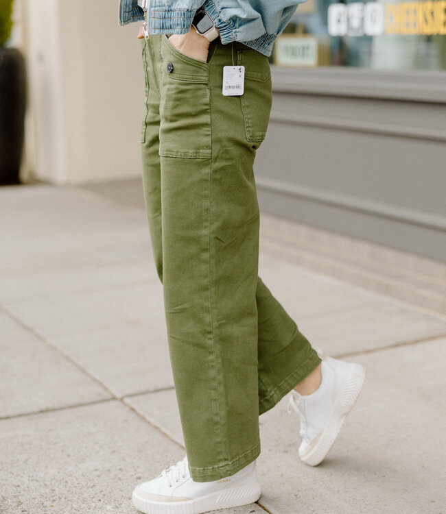 Kut from the Kloth Meg HR Wide Leg, Dill