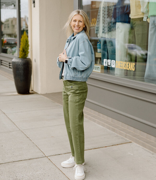 Kut from the Kloth Meg HR Wide Leg, Dill