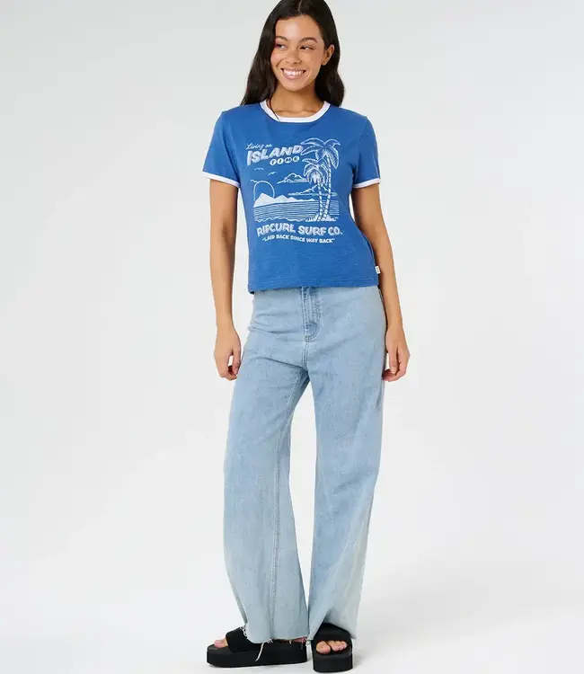 Rip Curl Island Time Slub Tee, Vintage Blue