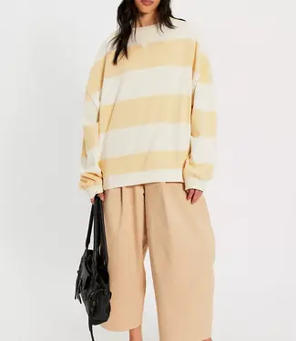 Free People Classic Striped Crew, Apricot Combo