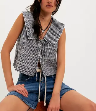 Free People Waiting For Me Top, Navy Combo