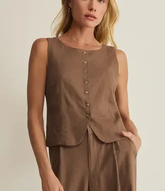 ZSupply Roman Linen Vest, Palo Santo