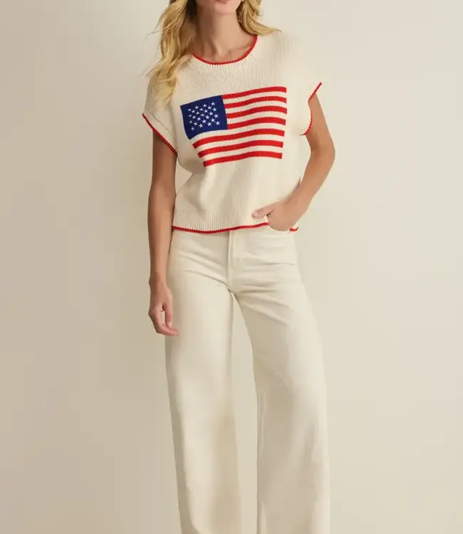 ZSupply Sleeveless Patriot Sweater, Cloud