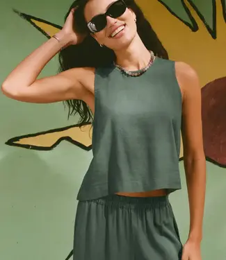 ZSupply Sloane Linen Top, Everglade