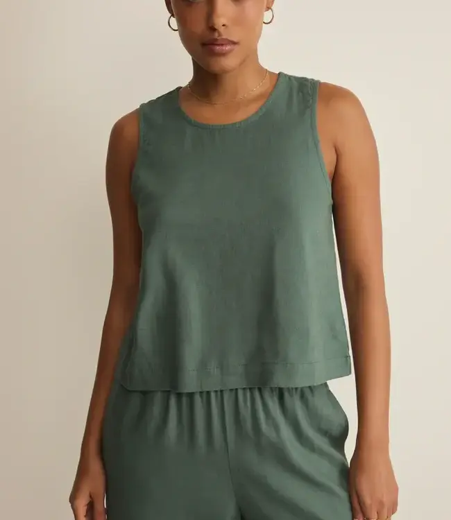 ZSupply Sloane Linen Top, Everglade