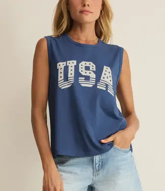 ZSupply Stars and Stripes Muscle Tank, True Navy