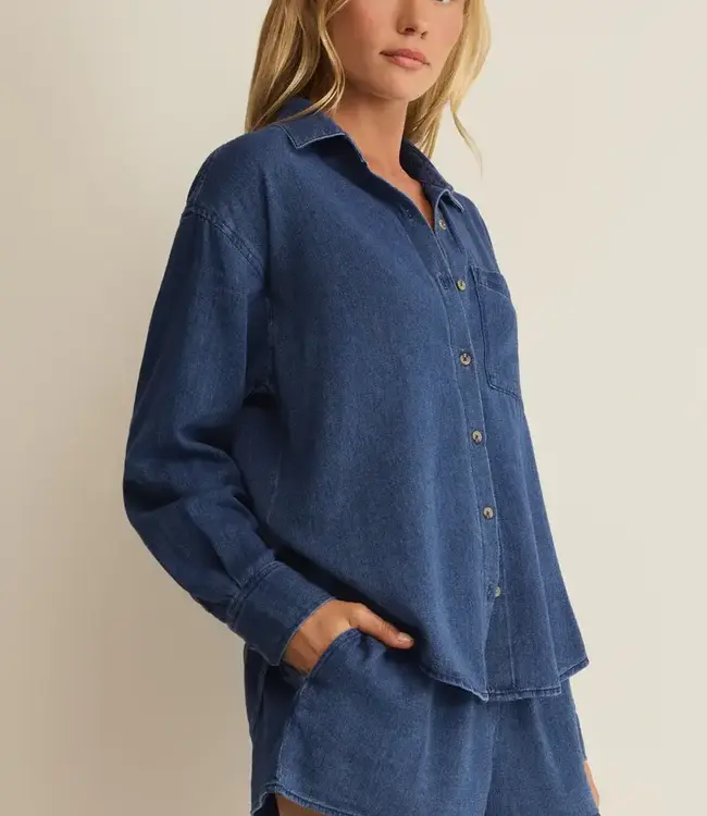 ZSupply The Perfect Twill Button Up, Twilight Blue