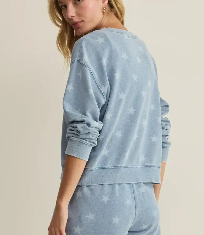 ZSupply Written Stars Sweatshirt, Ocean Air Indigo